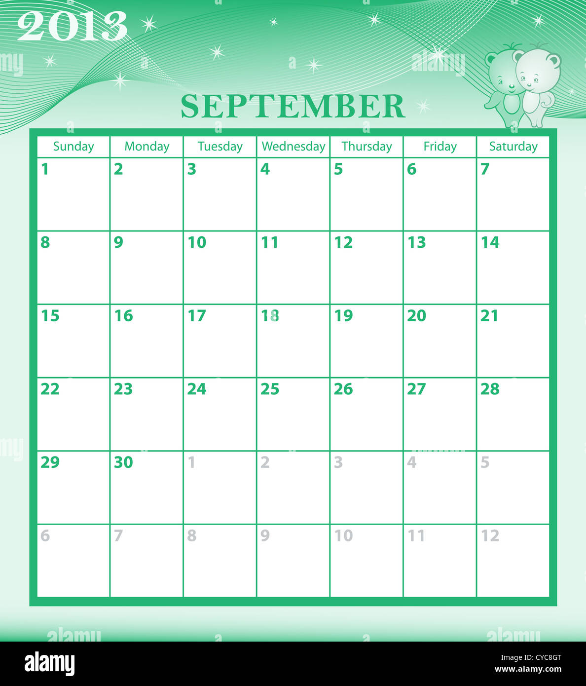 Calender september hi-res stock photography and images - Alamy