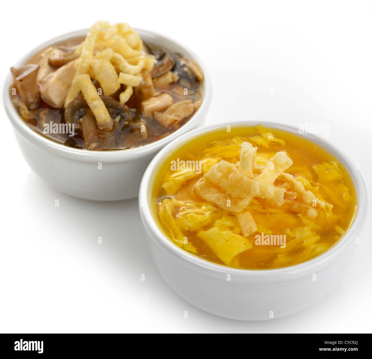 Egg Drop And Hot and Sour Bowls Of Soup Stock Photo Alamy