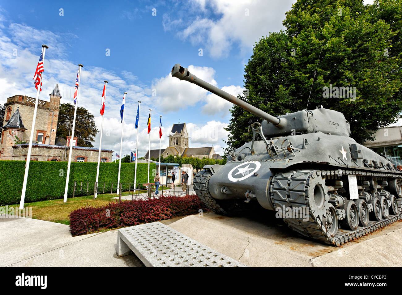 Airborne museum at Sainte Mere l'Eglise, Normandy, France. Stock Photo