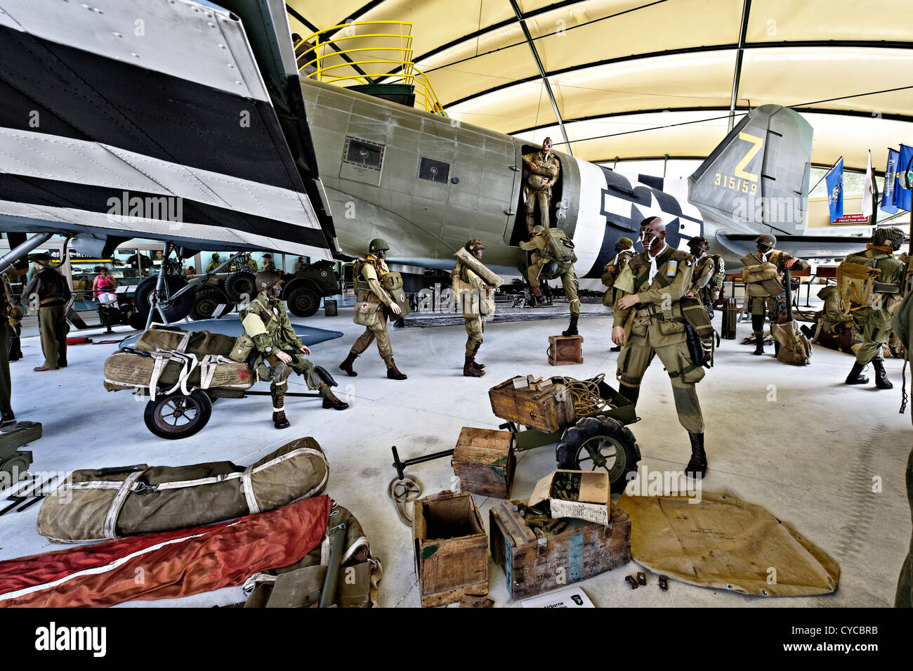 Airborne museum at Sainte Mere l'Eglise, Normandy, France. Stock Photo