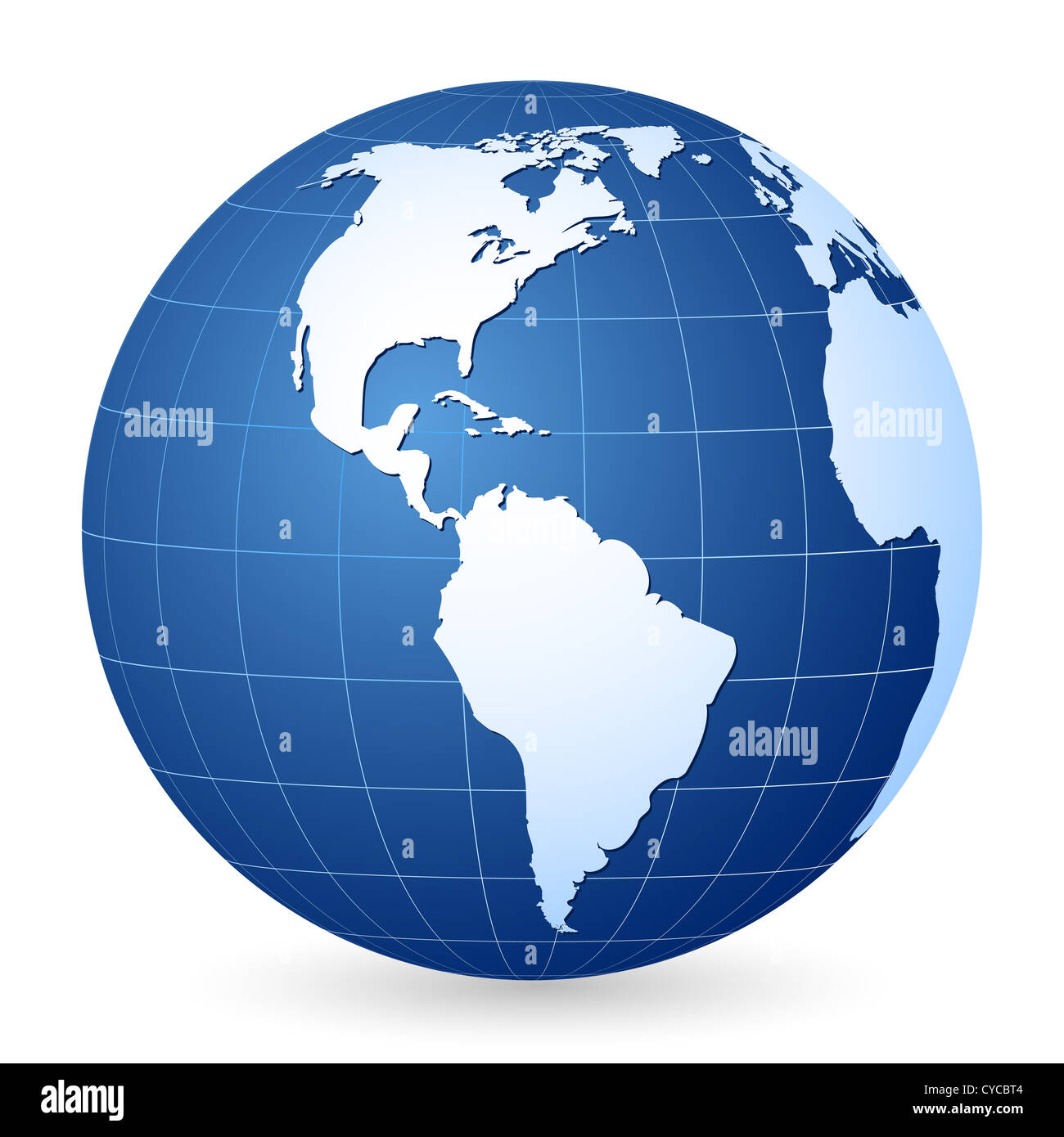 Blue world globe on a white background. Vector illustration Stock Photo ...