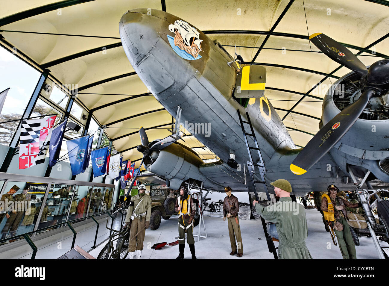 Airborne museum at Sainte Mere l'Eglise, Normandy, France. Stock Photo