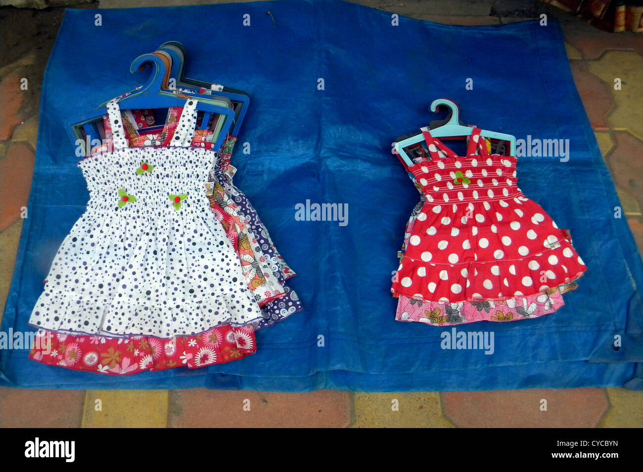 India, Tamil Nadu, Pondicherry girl garments Stock Photo Alamy