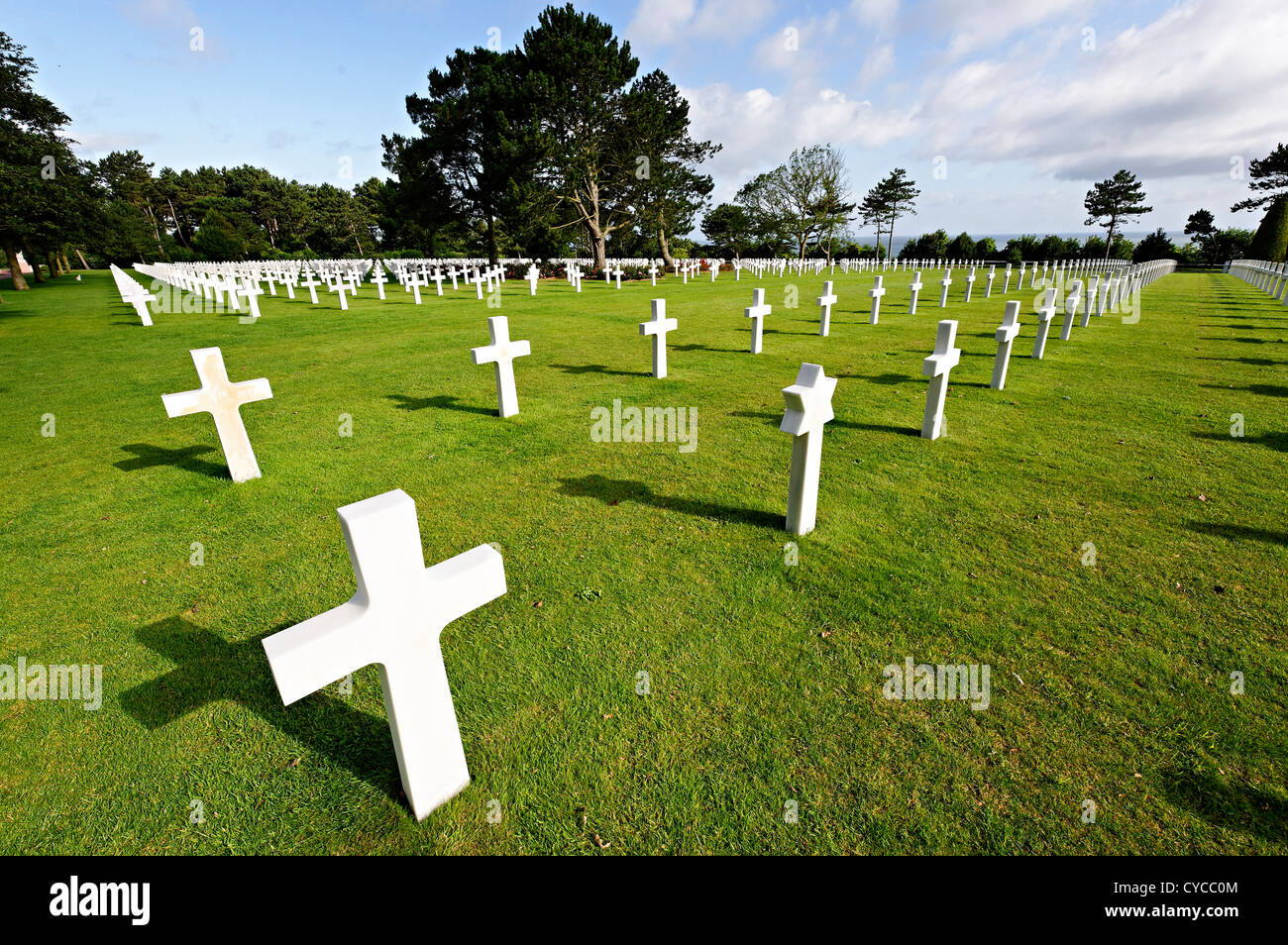 American cemetery near Omaha beach, Normandy, France. Stock Photo