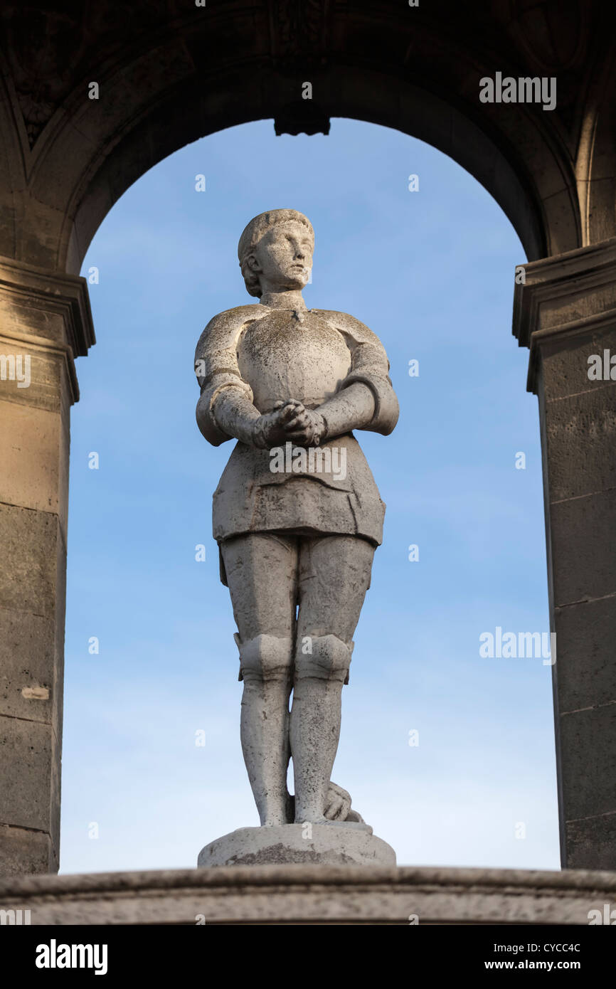 Statue of Joan of Arc at Le monument commémoratif de Jeanne D’arc Stock