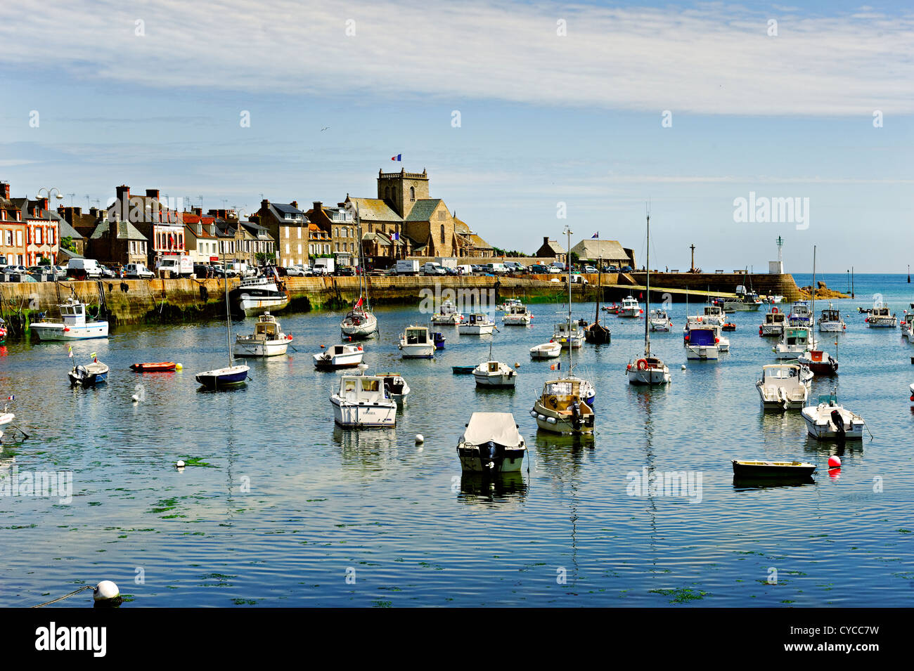Barfleur harbour, Normandy, France. Stock Photo