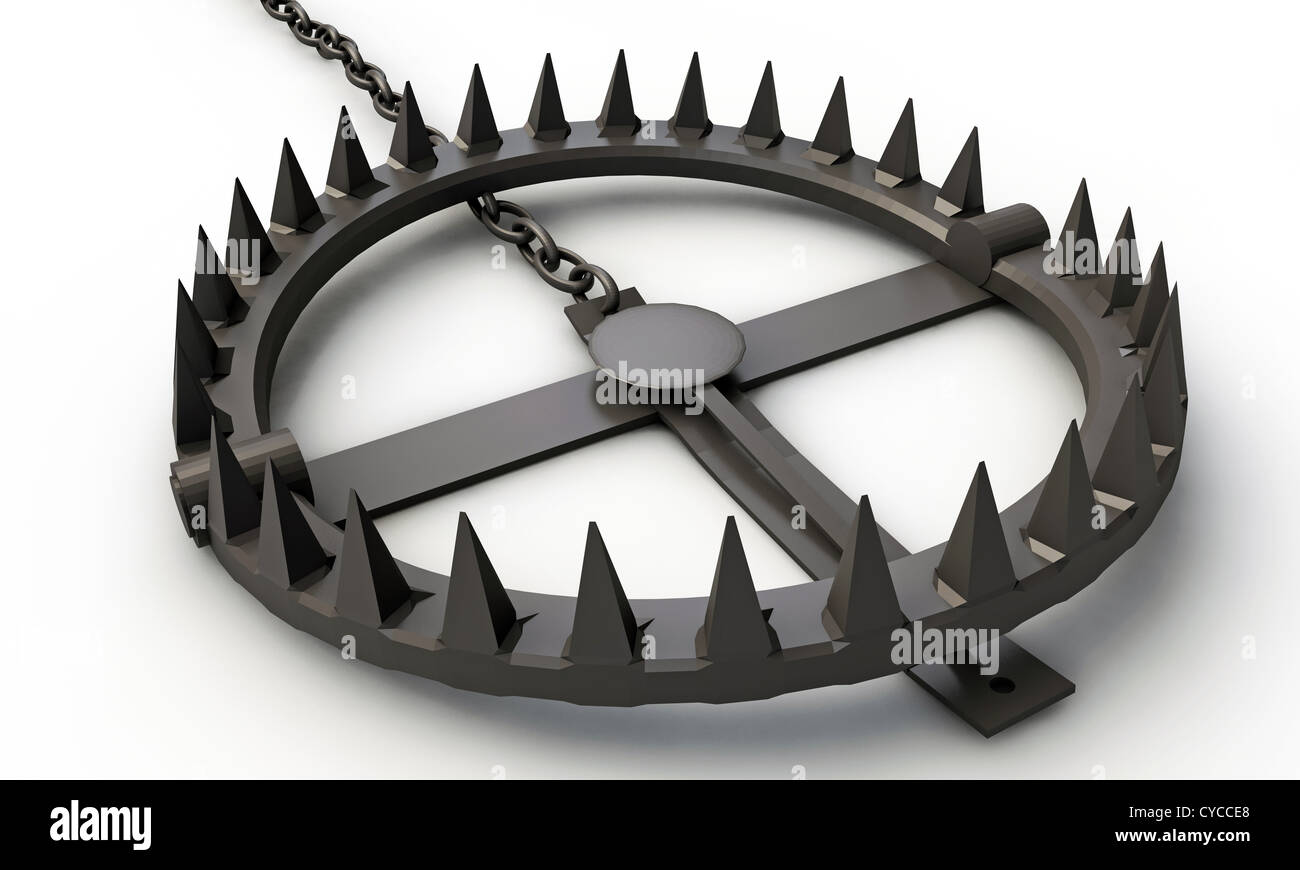 bear trap isolated on white background Stock Photo - Alamy