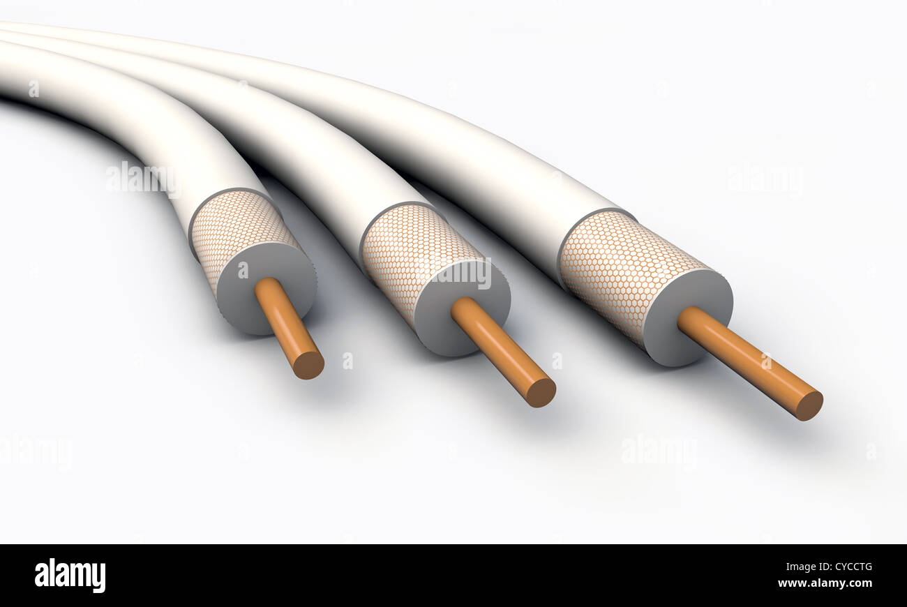 tv cables isolated on white background Stock Photo Alamy