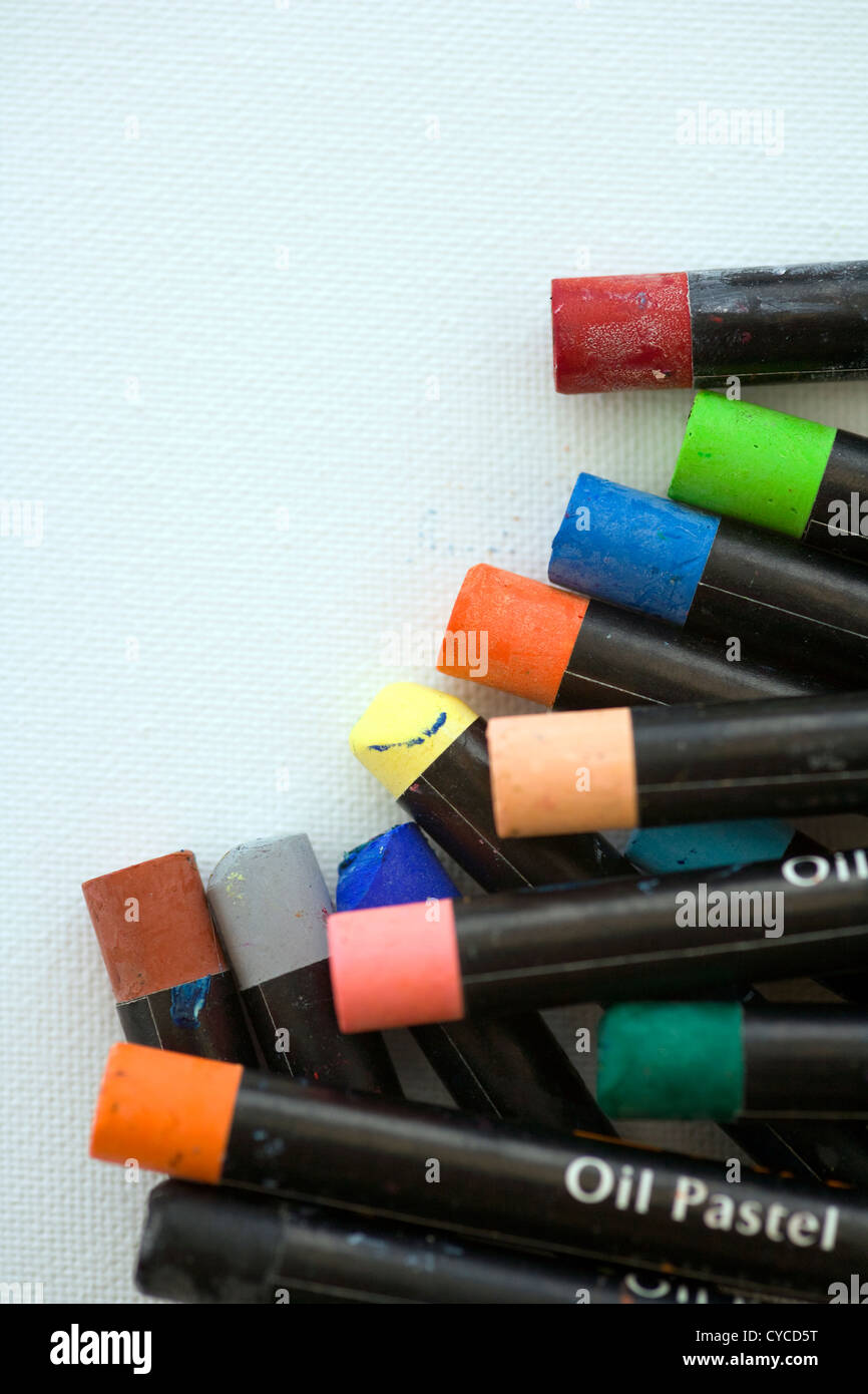 Oil pastel crayons on white hi-res stock photography and images - Alamy