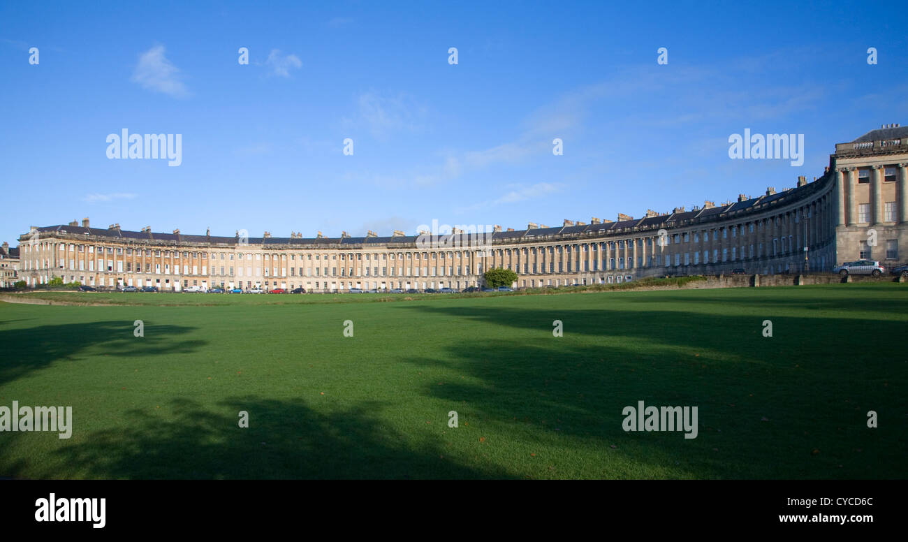 Royal Crescent, Bath, Somerset, England Georgian architecture architect John Wood the Younger built between 1767 and 1774. Stock Photo
