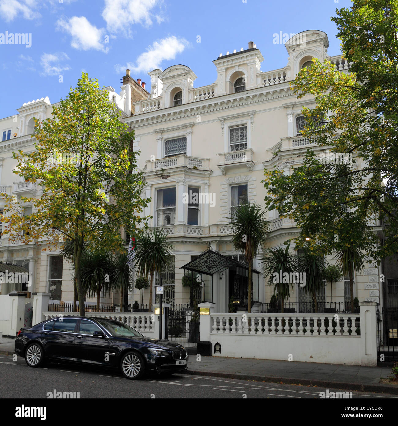 The Algerian Embassy,situated in the exclusive Holland Park in west London. Stock Photo