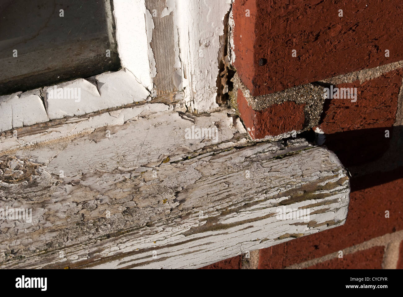 Close up of warn and chipped white paint on window sill Stock Photo Alamy