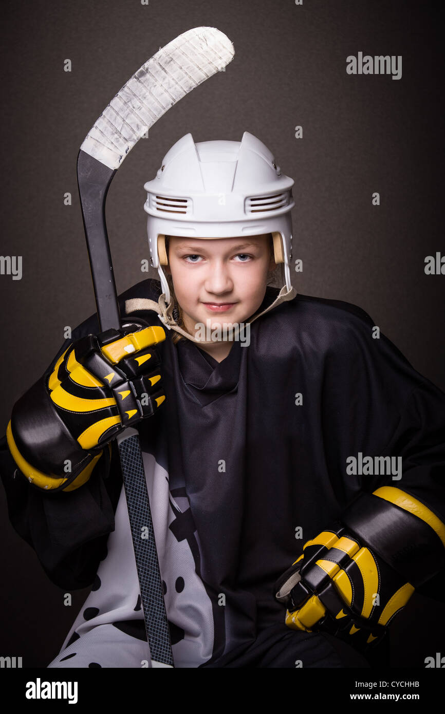 potrait of a teenage female hockey player Stock Photo Alamy