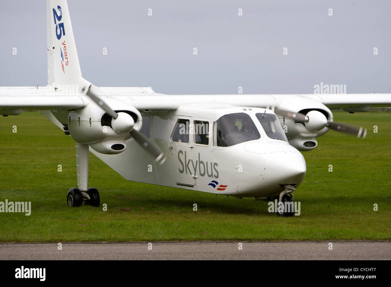 An Islander aircraft operated by Skybus at Lands End Airport Stock Photo