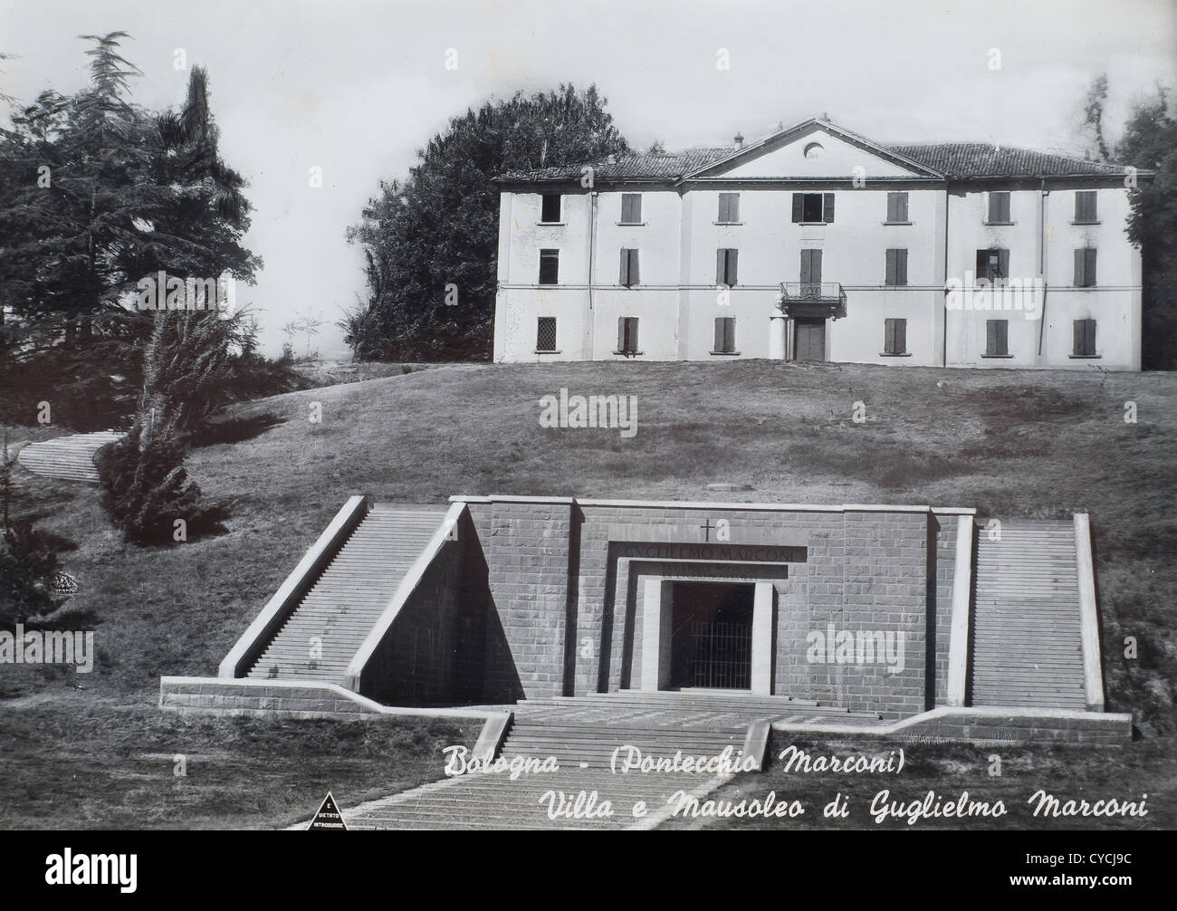 The birth house of Guglielmo Marconi in Bologna in an old postcard Stock Photo Alamy