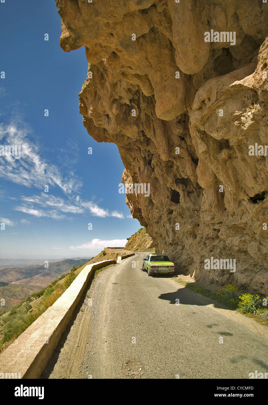 OVERHANG ON THE TAROUDANNT ROAD OVER THE HIGH ATLAS IN MOROCCO Stock Photo