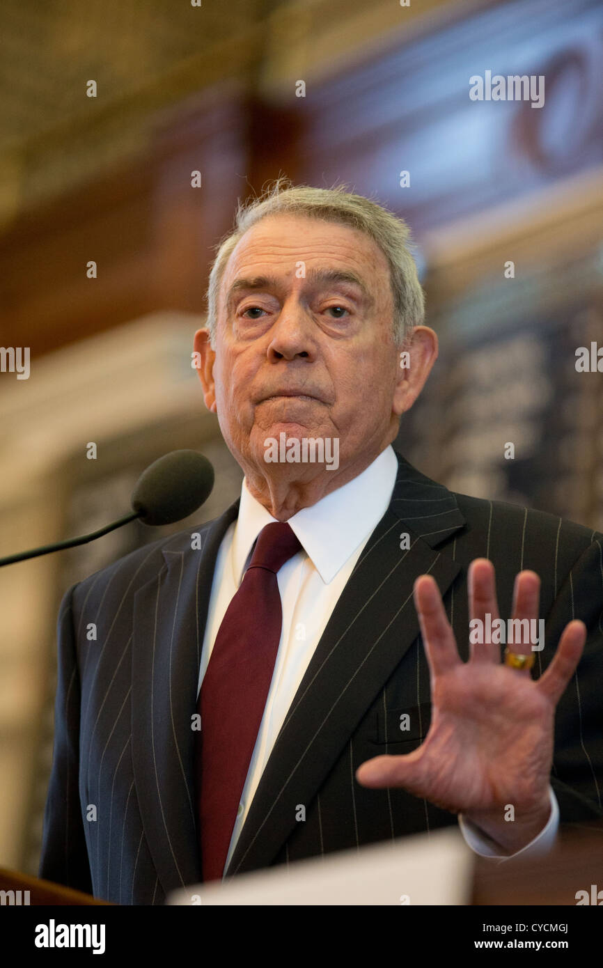 Journalist Dan Rather speaks at the Texas Book Festival on his latest