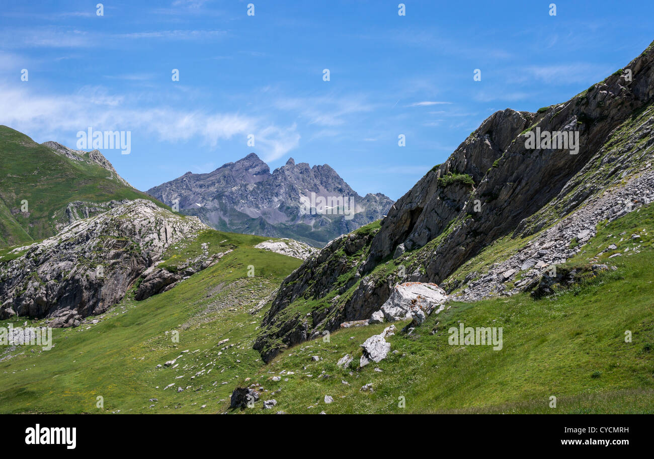 View of Pyrenees National Park in Spain Stock Photo