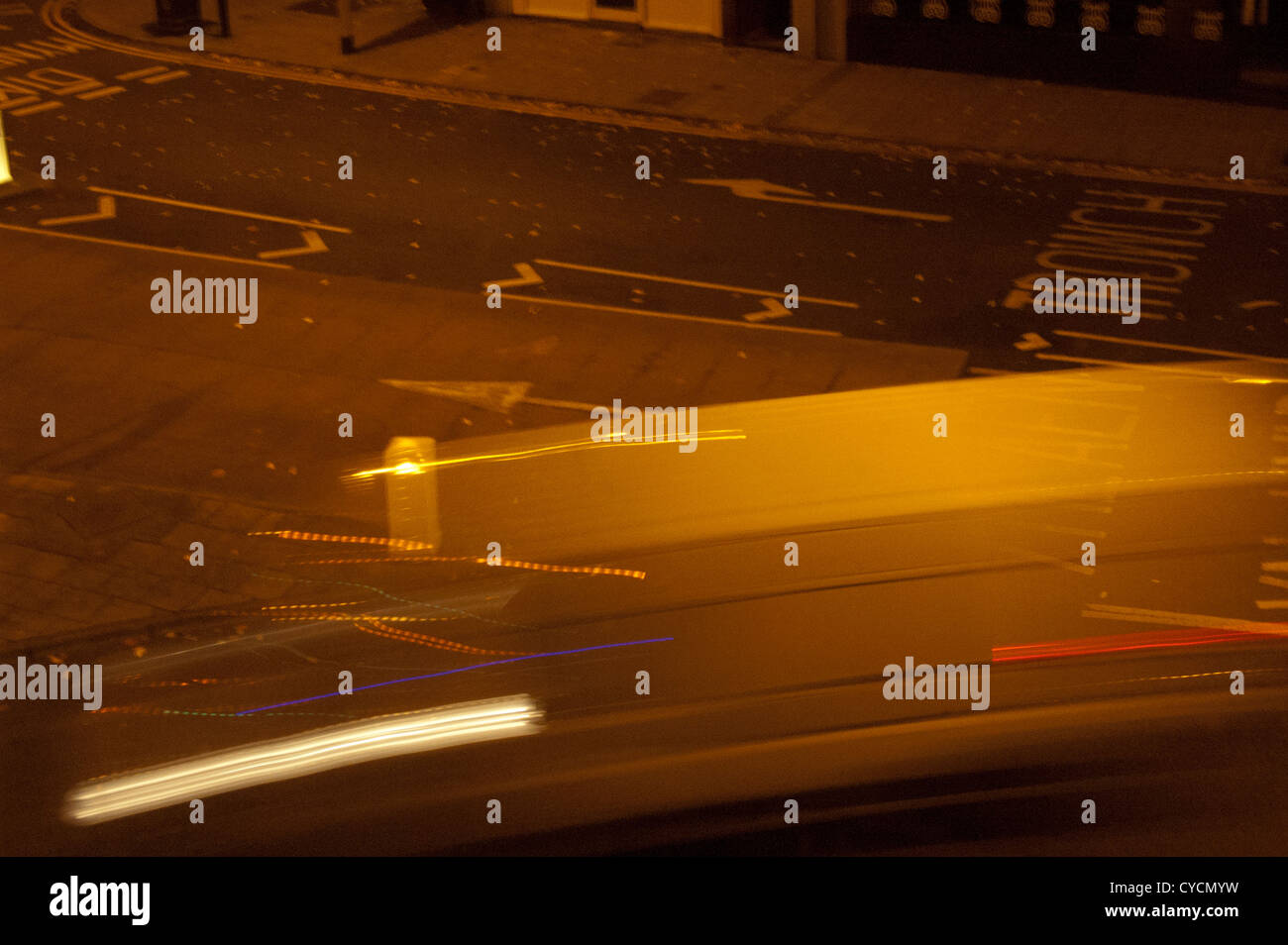 Cars on Aberystwyth street at night Stock Photo Alamy