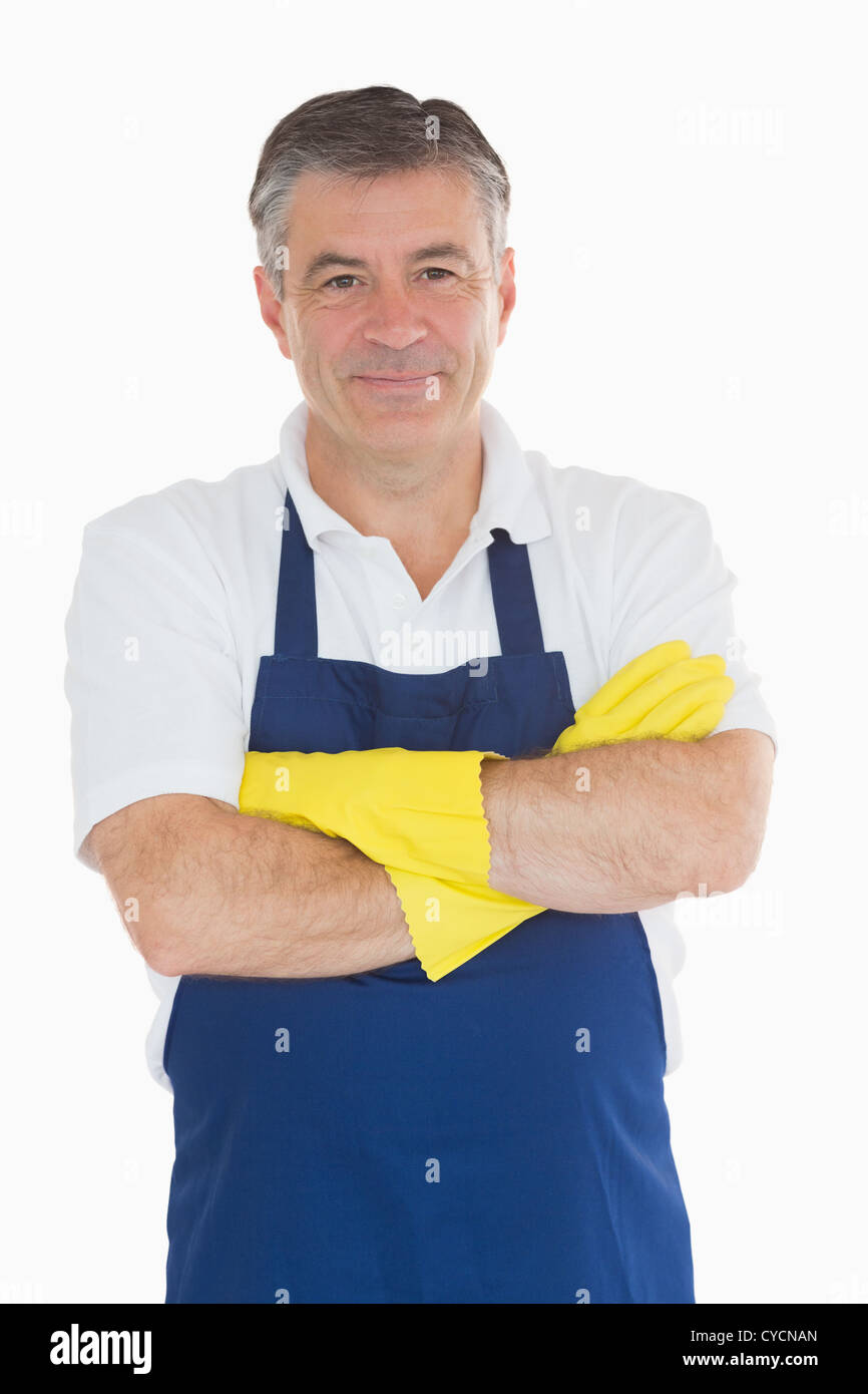 Man wearing blue and white apron hi-res stock photography and images ...