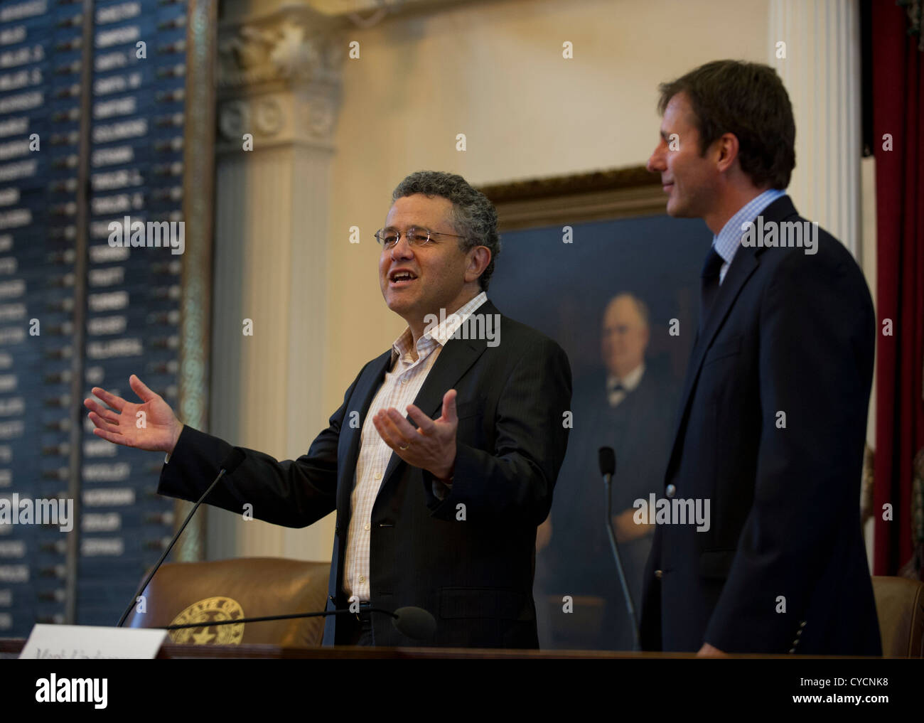 Legal analyst and CNN commentator Jeffrey Toobin speaks at the 2012 Texas Book Festival about his latest book 'The Oath' Stock Photo