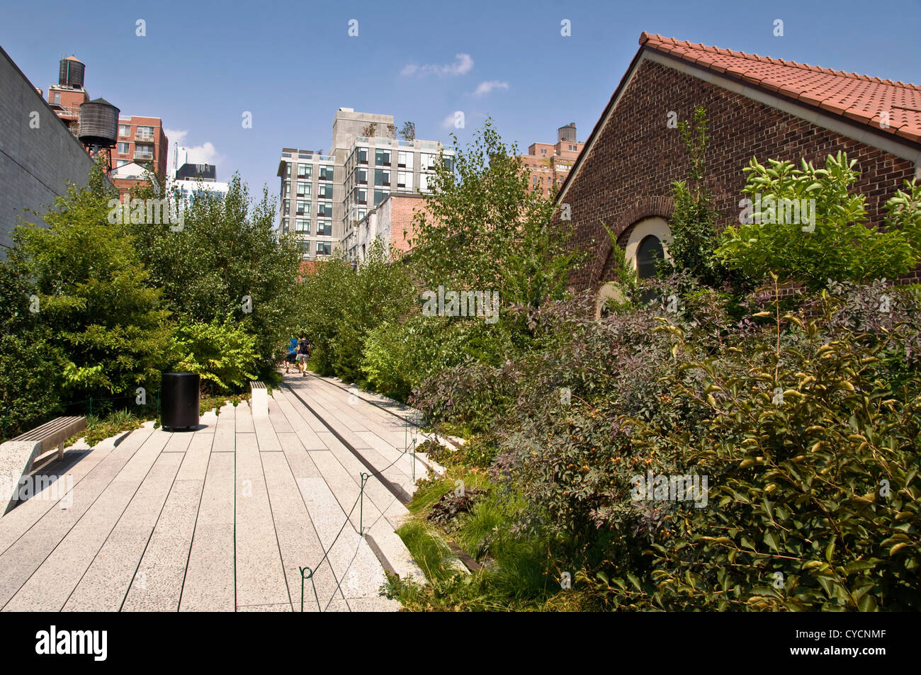 Walking on the High Line Park, West Side Manhattan, New York USA Stock Photo