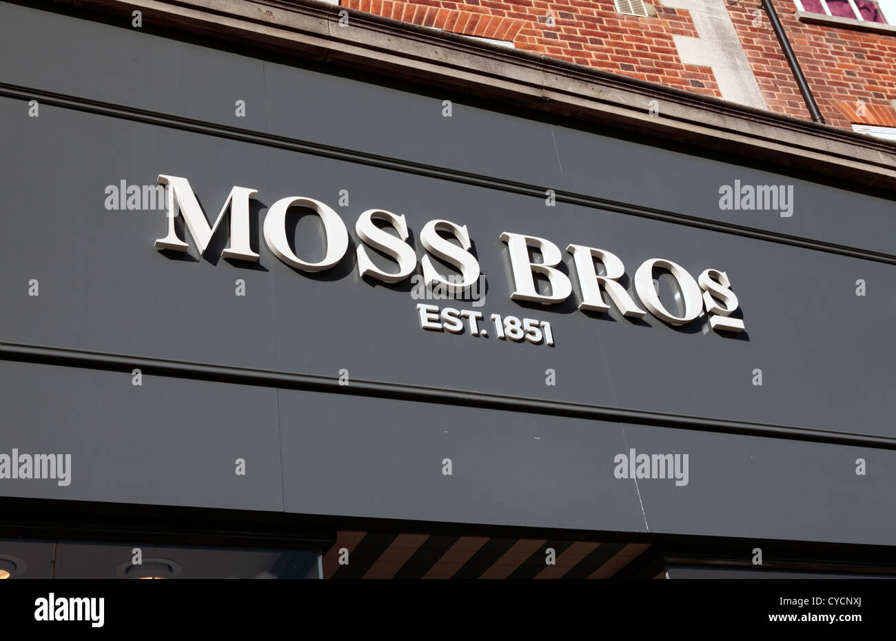 Moss Bros Sign Stock Photo