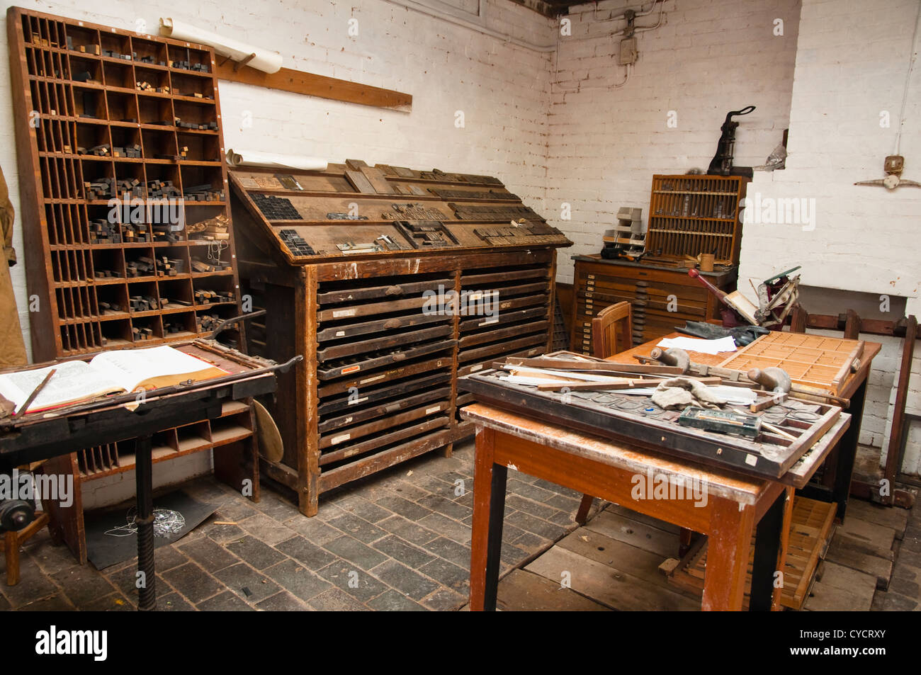 Old technology printing equipment Stock Photo Alamy