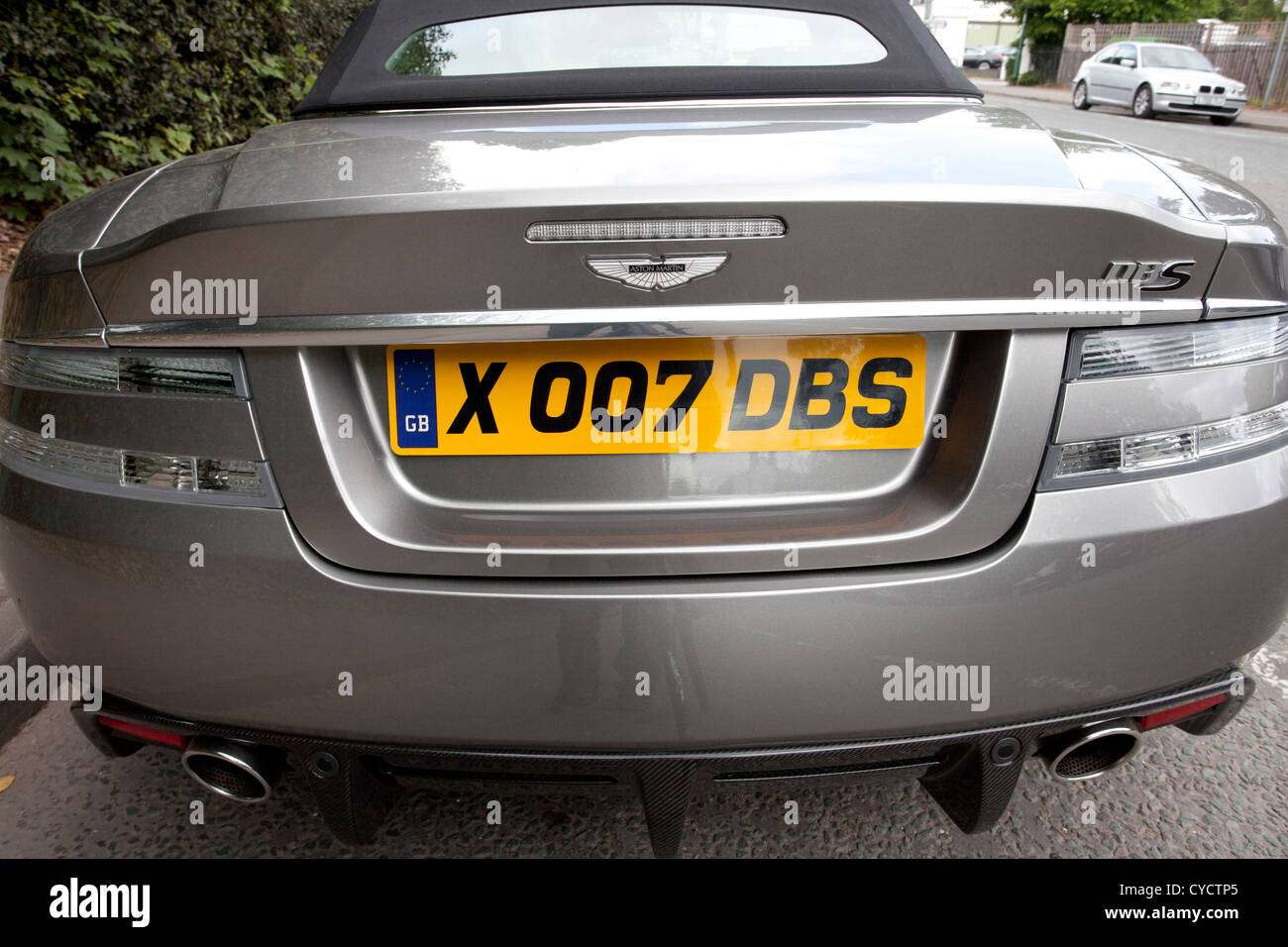 Aston Martin BBS car with 007 James Bond Plate in Ascot Berkshire Stock Photo