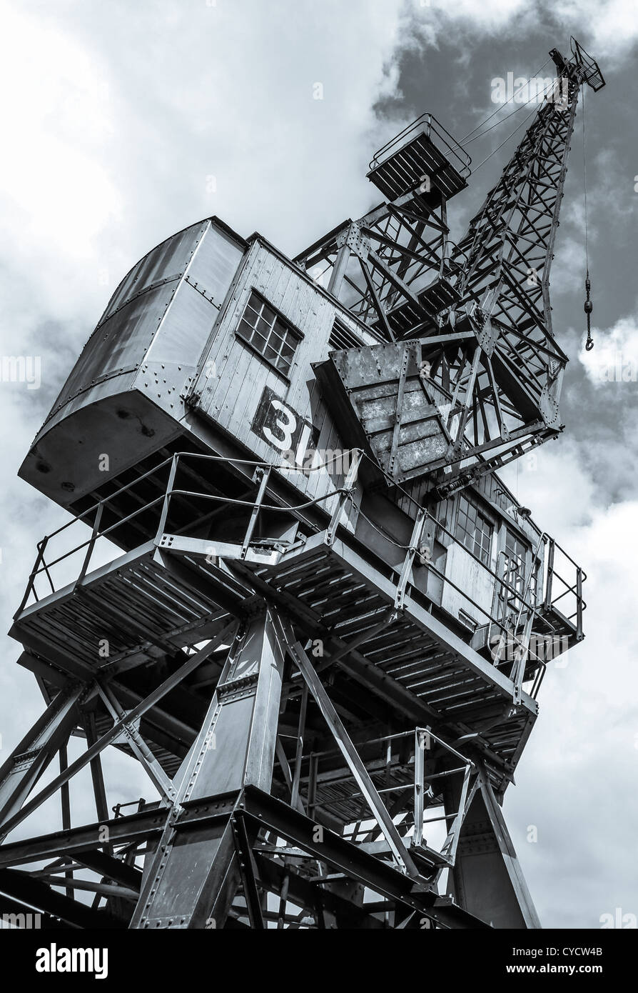 One of the four remaining Bristol dockside cranes by the M shed museum on the floating harbour Stock Photo