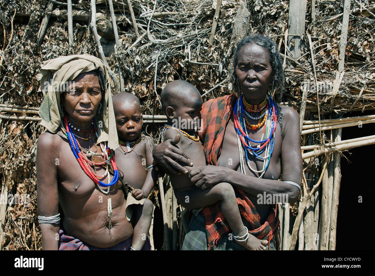 Women from the Arbore tribe in Ethiopia. Stock Photo