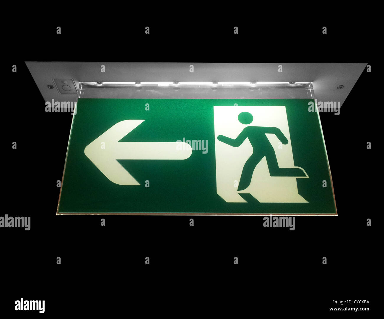 Emergency exit neon sign Stock Photo Alamy