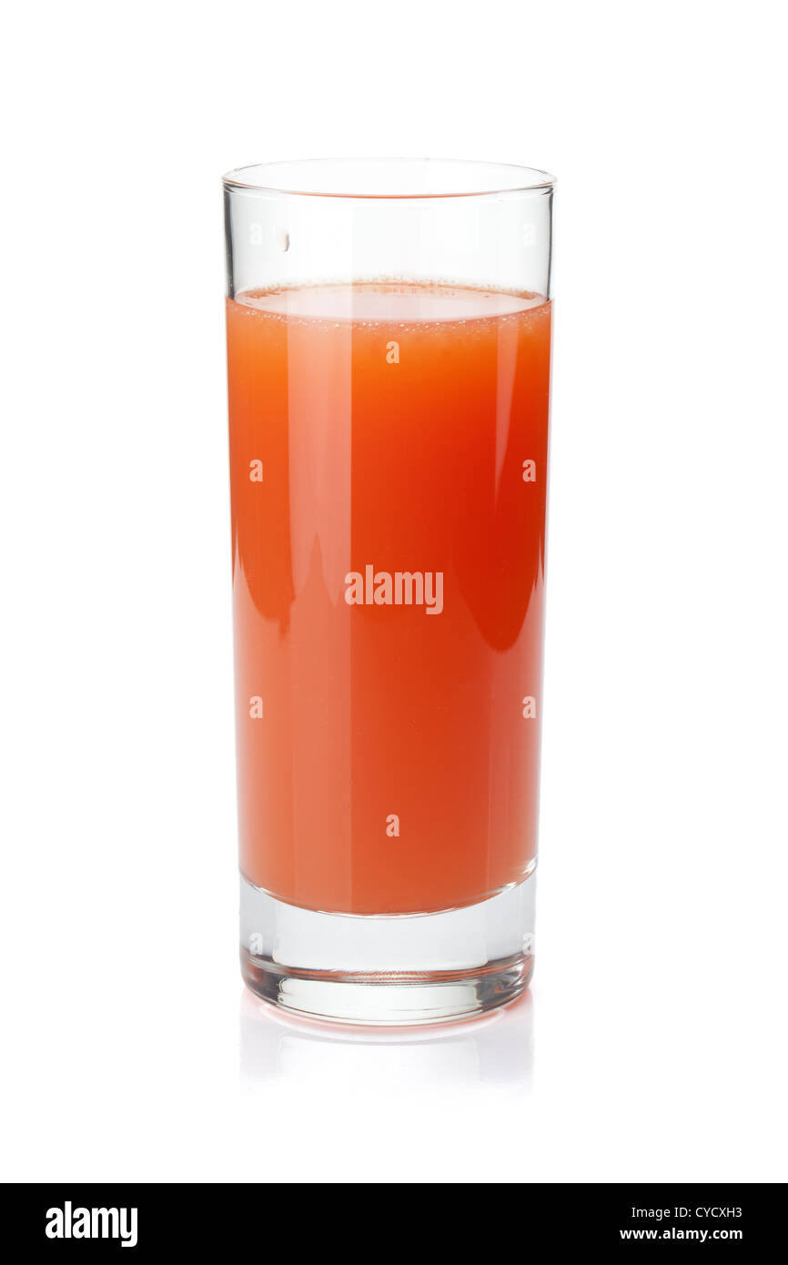 Grapefruit juice glass. Isolated on white background Stock Photo