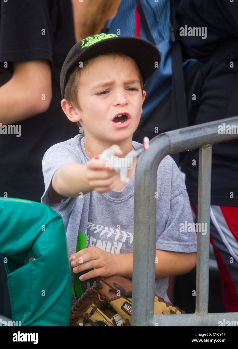 Young fan at a baseball game Stock Photo Alamy