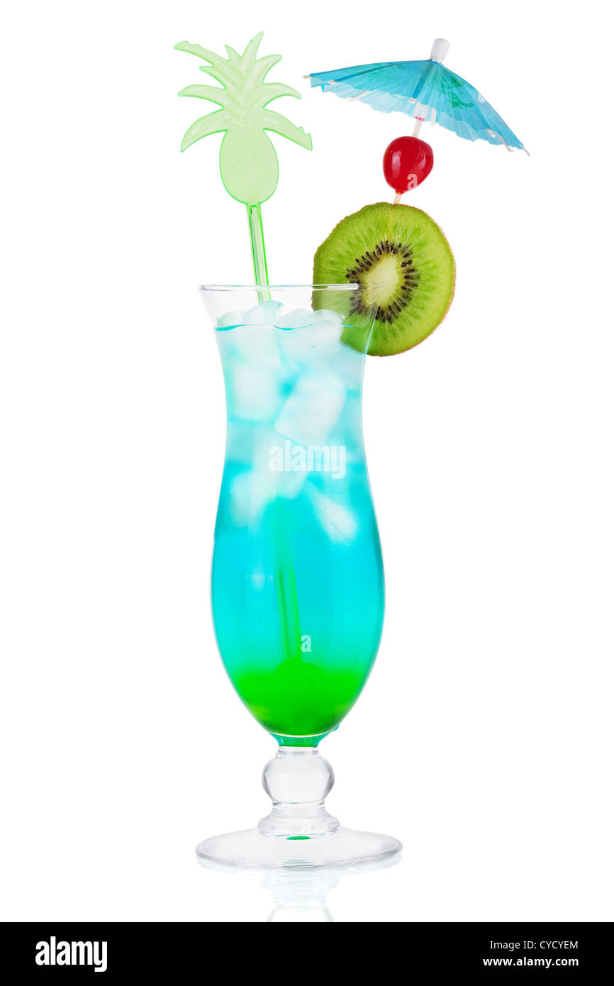 Cocktail collection Three layered tropical cocktail with pineapple