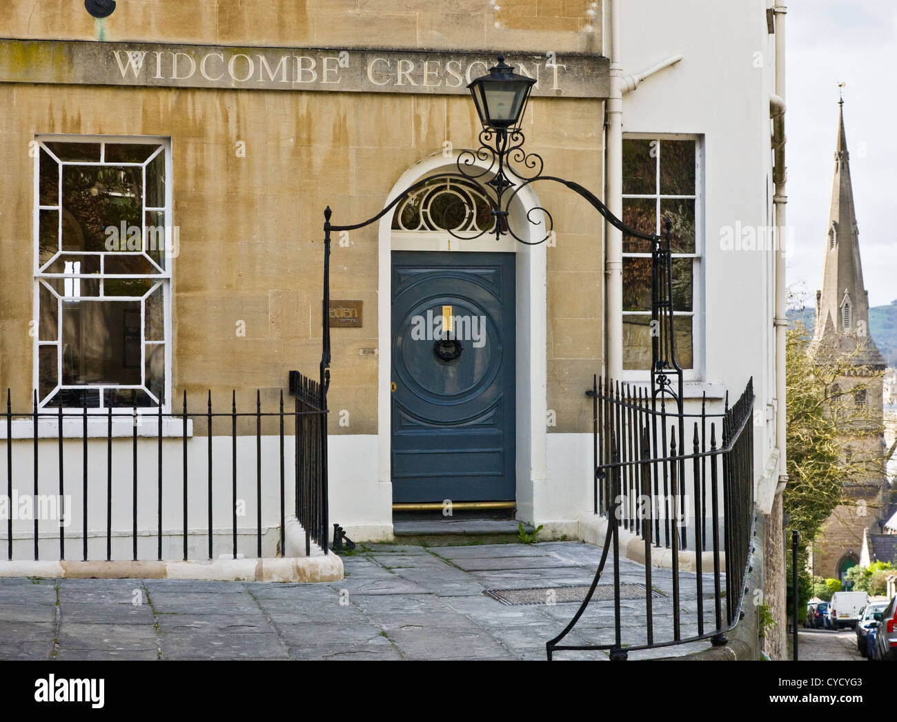 Elegant end terrace building with unusual window on