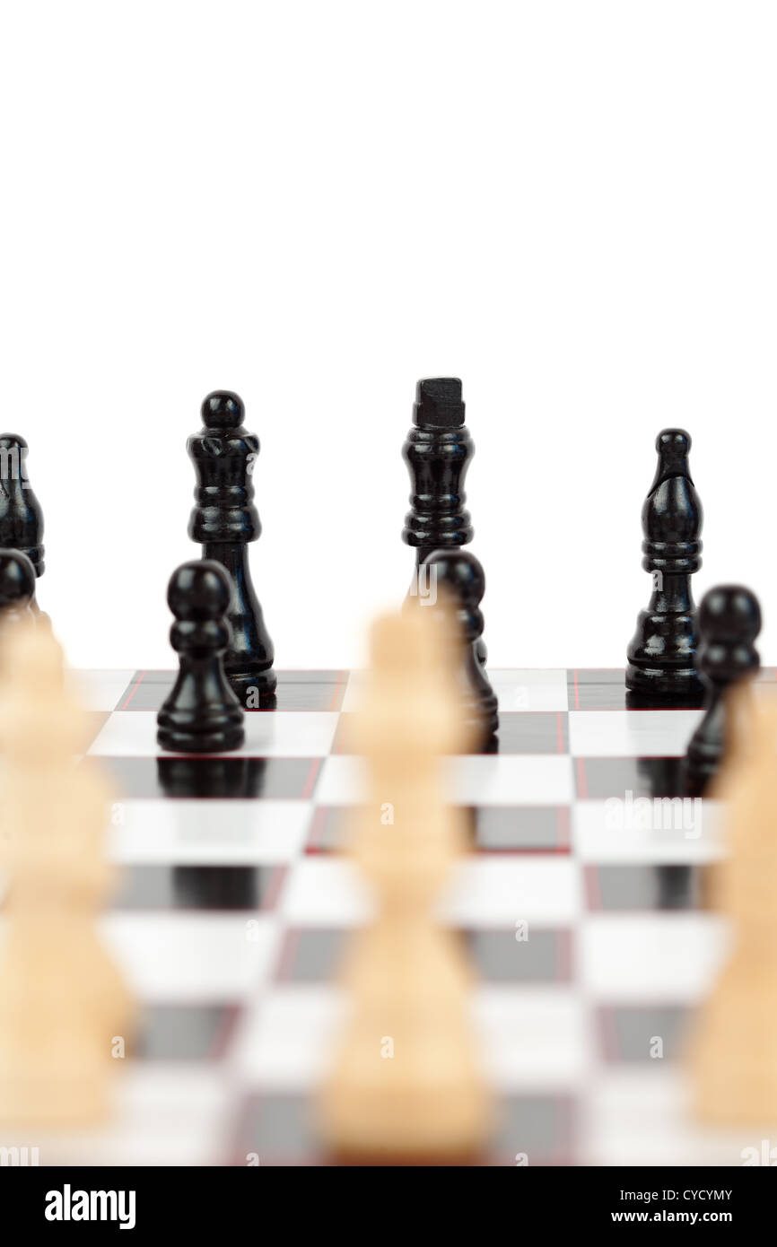 White and black chess pieces Stock Photo - Alamy