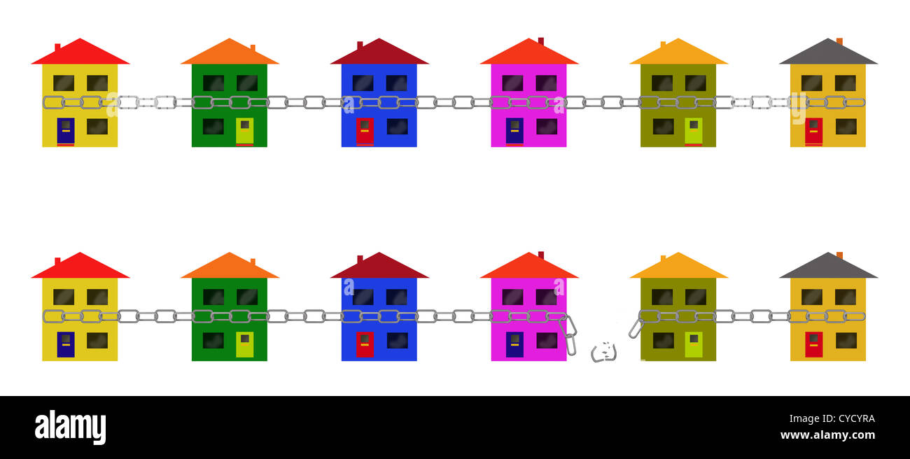 Broken housing chain Cut Out Stock Images & Pictures Alamy