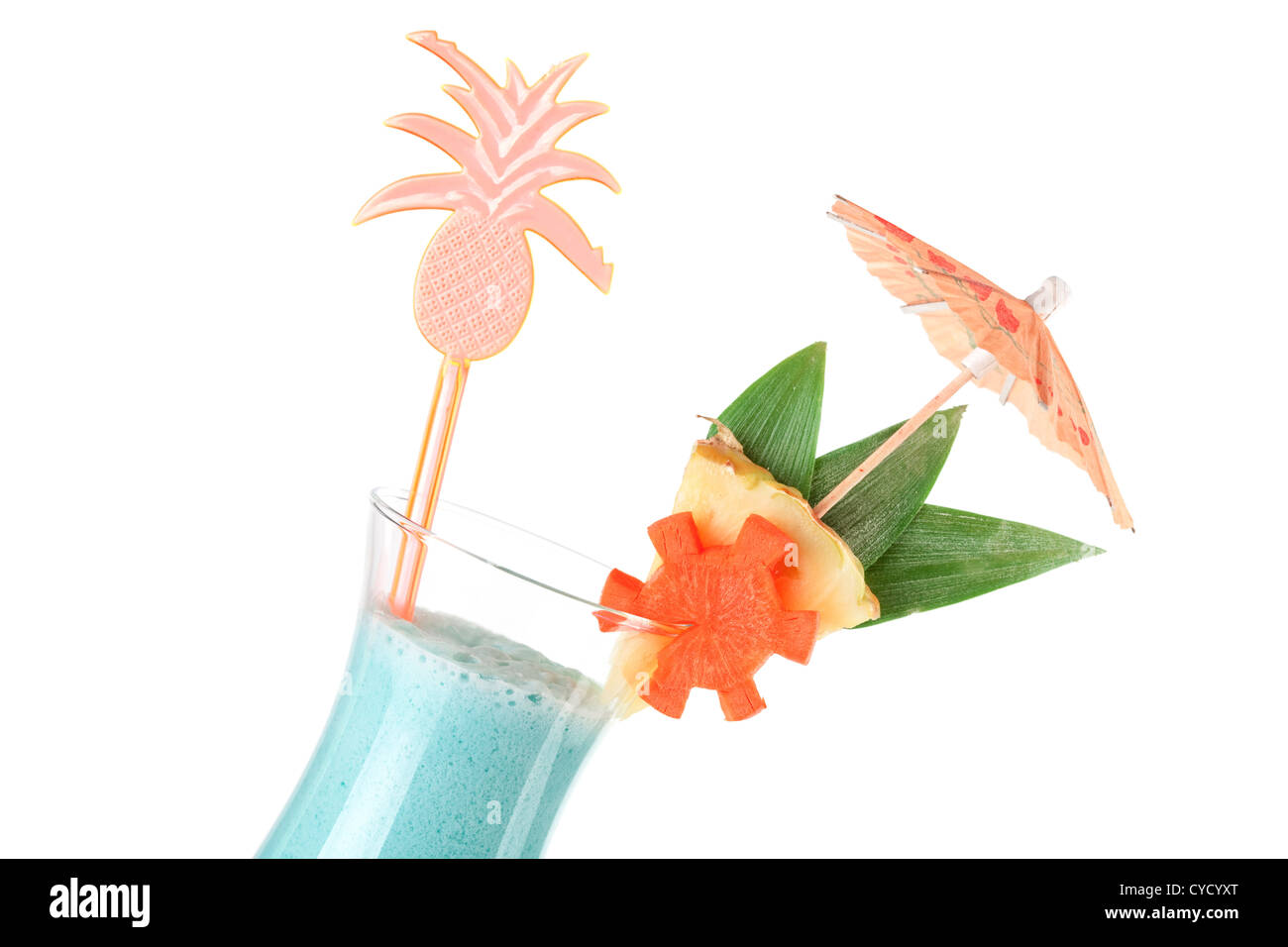 Cocktail collection Tropical cocktail with pineapple decoration