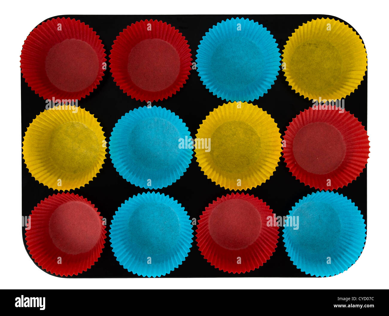 Assorted paper cake cases for home baking Stock Photo Alamy