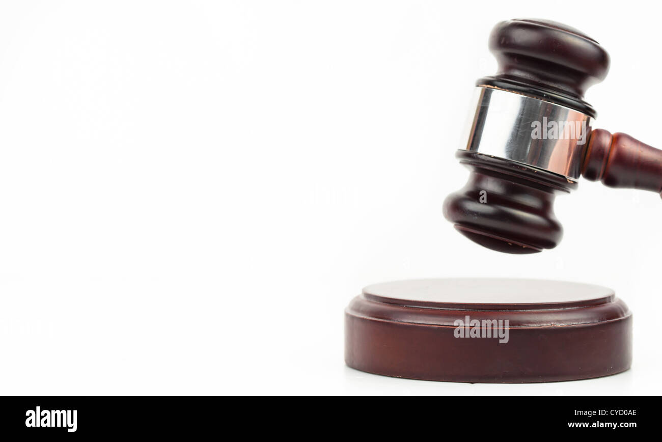 Gavel banging on sound block Stock Photo Alamy
