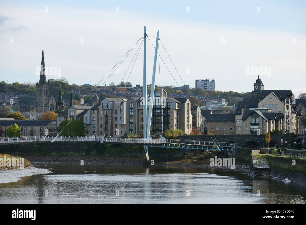 Lancaster river lune millennium bridge hi res stock photography