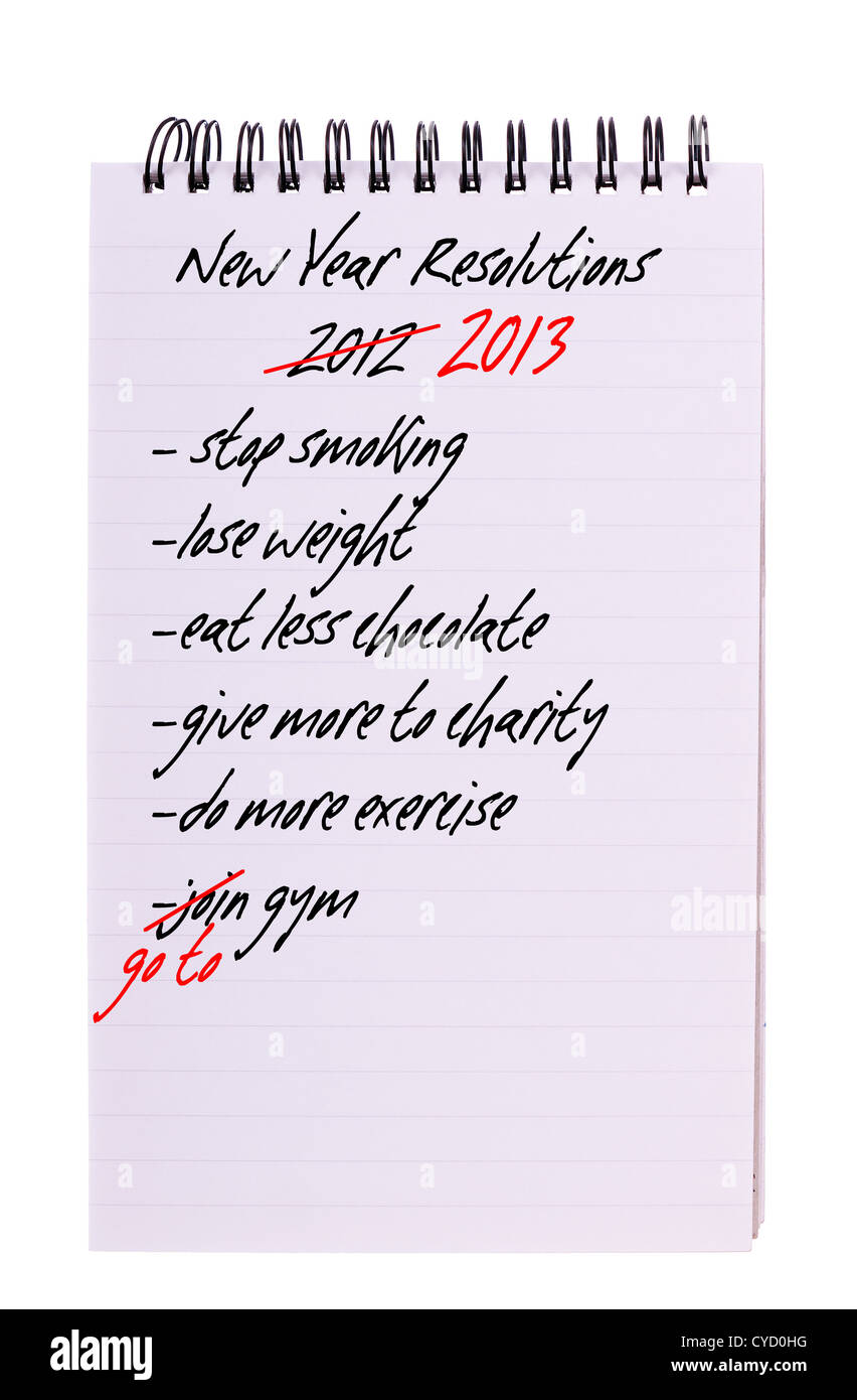 Same new year resolutions as last year        PLEASE SEE 2014 VERSION Stock Photo