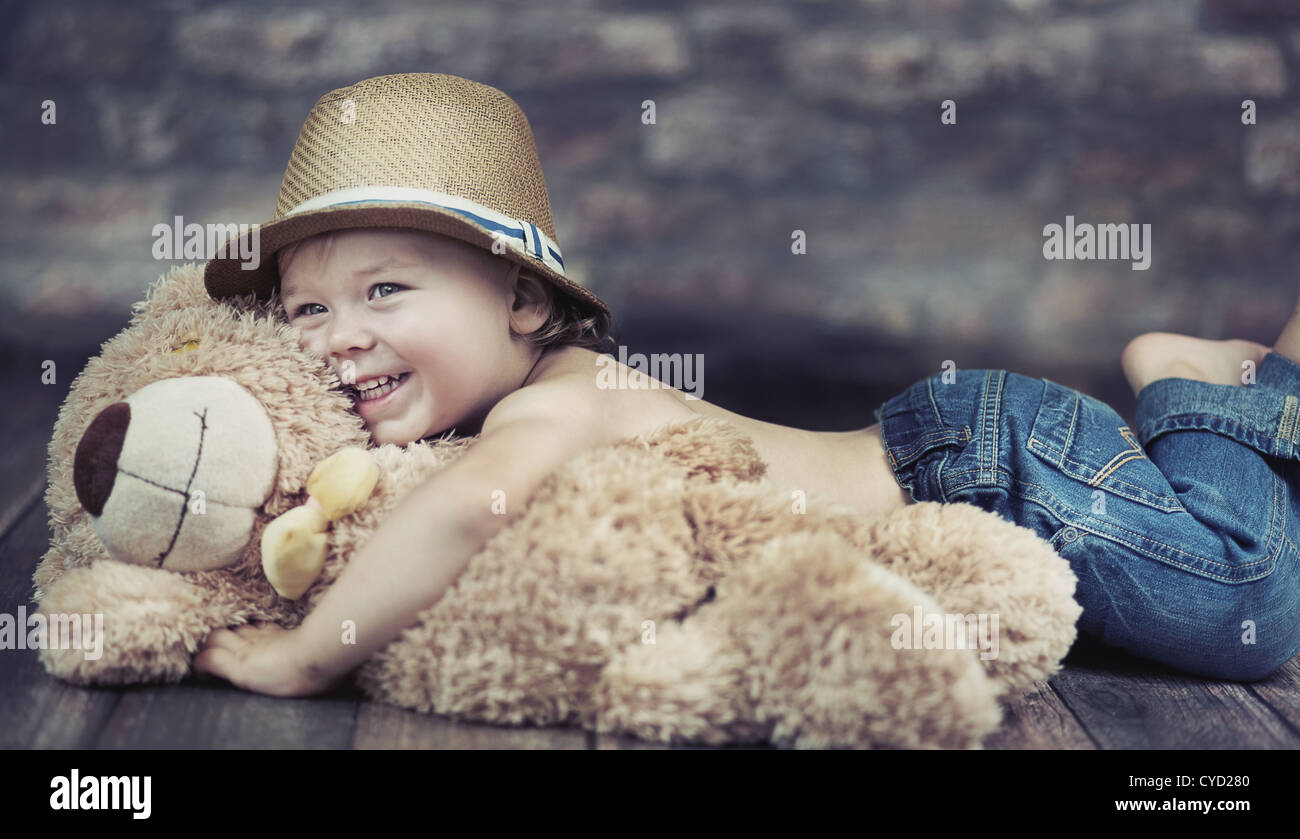 Fantastic picture of playing child Stock Photo