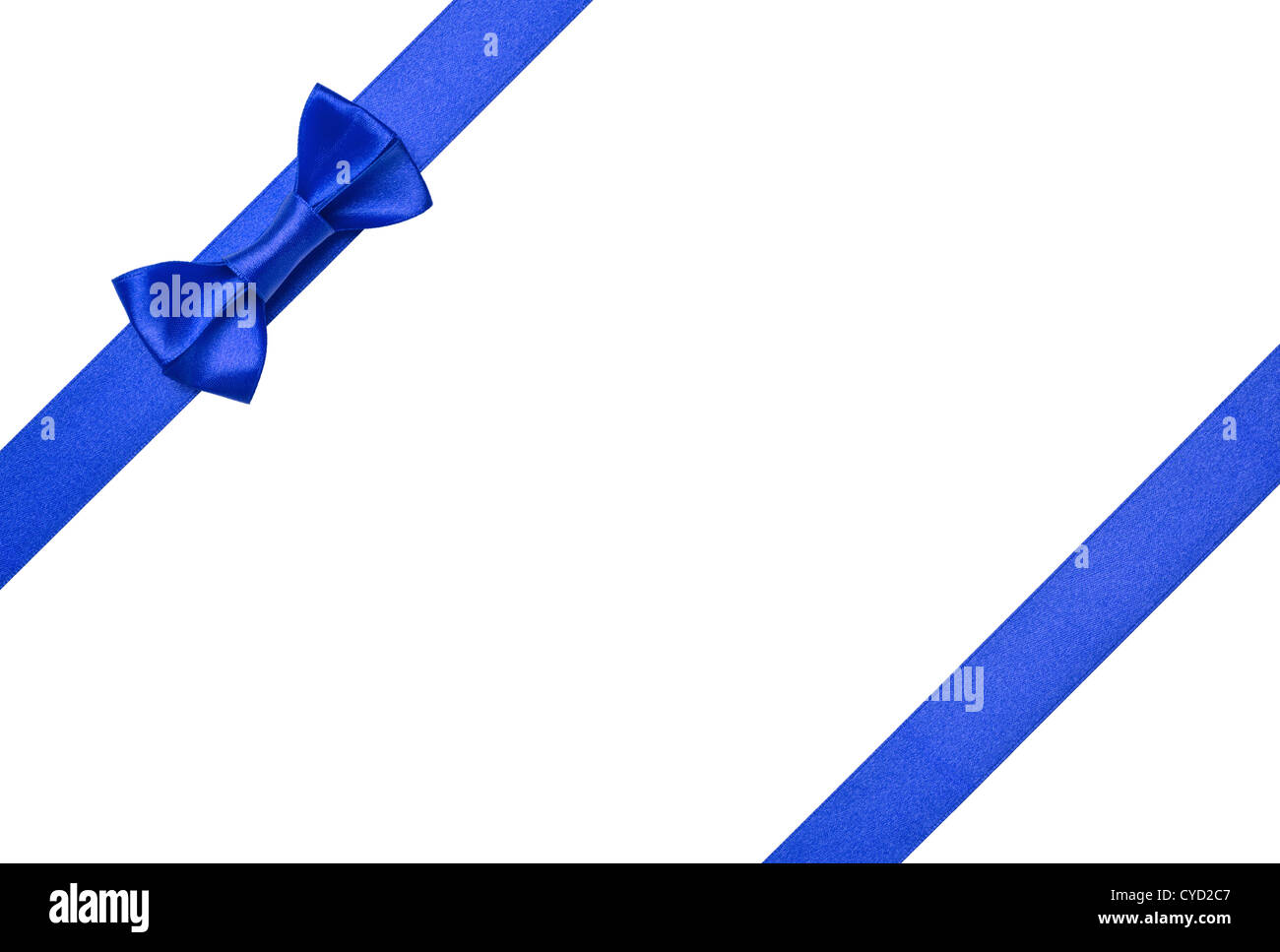 Blue ribbons with bow isolated on white background Stock Photo - Alamy