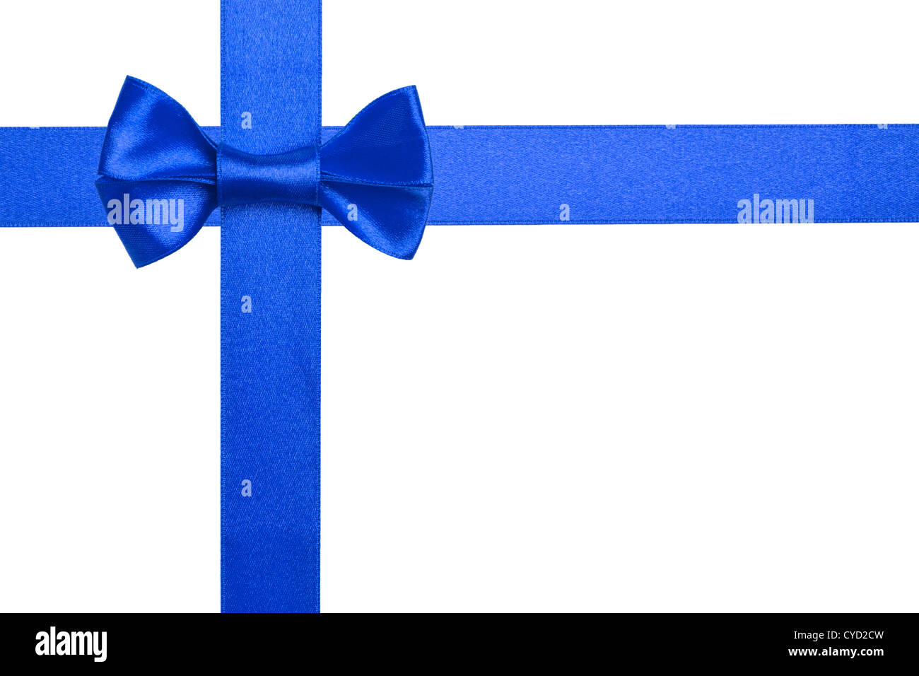 Blue ribbons with bow isolated on white background Stock Photo - Alamy