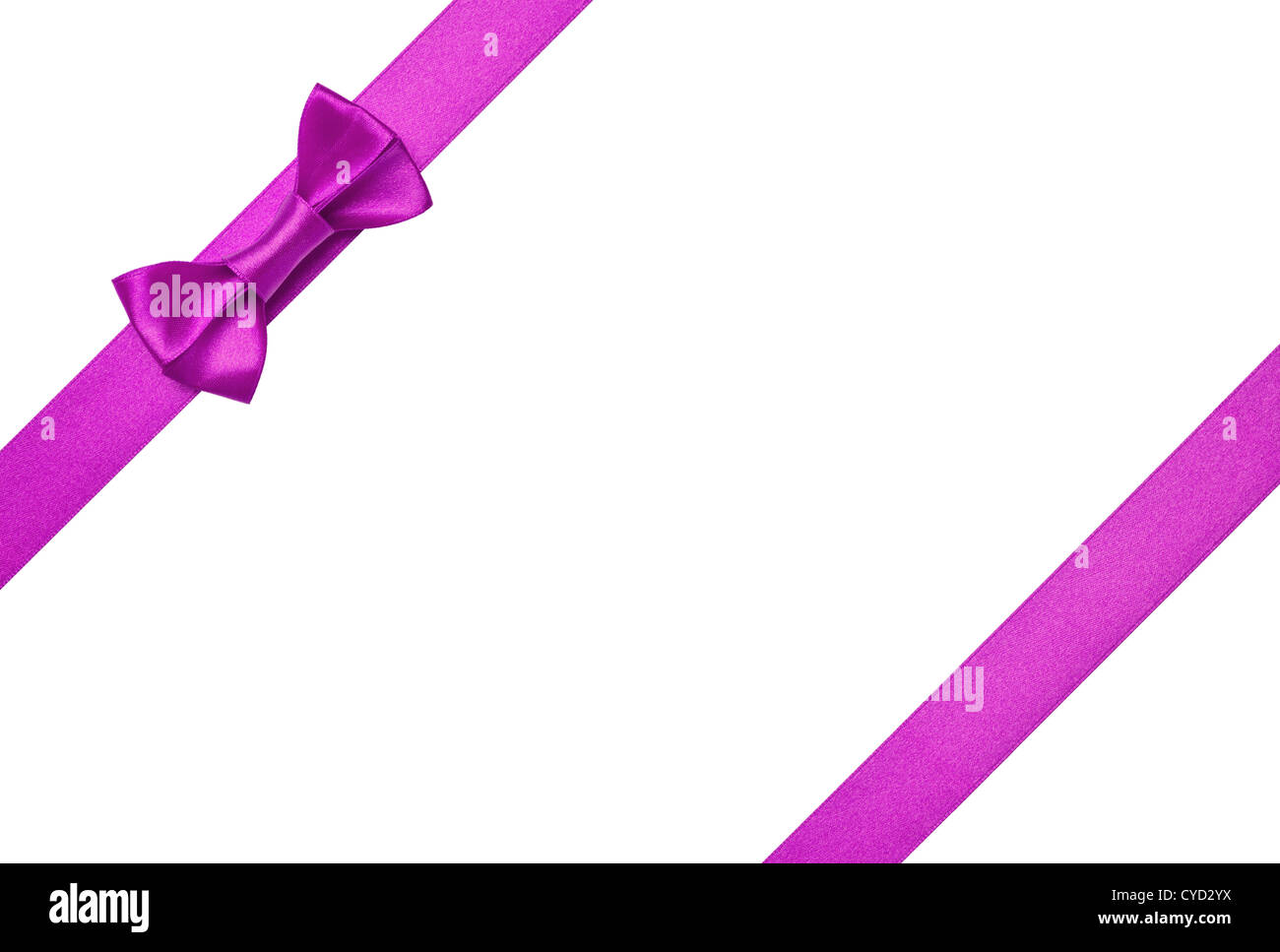 Purple ribbons with bow isolated on white background Stock Photo - Alamy