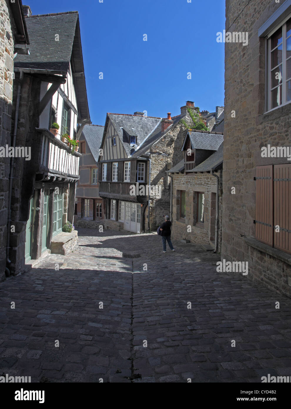 Cobbled street in Dinan France Stock Photo Alamy