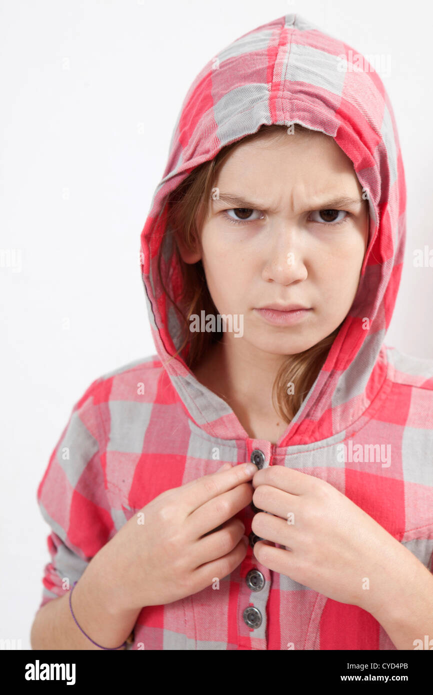 Little angry child is lonesome. Stock Photo