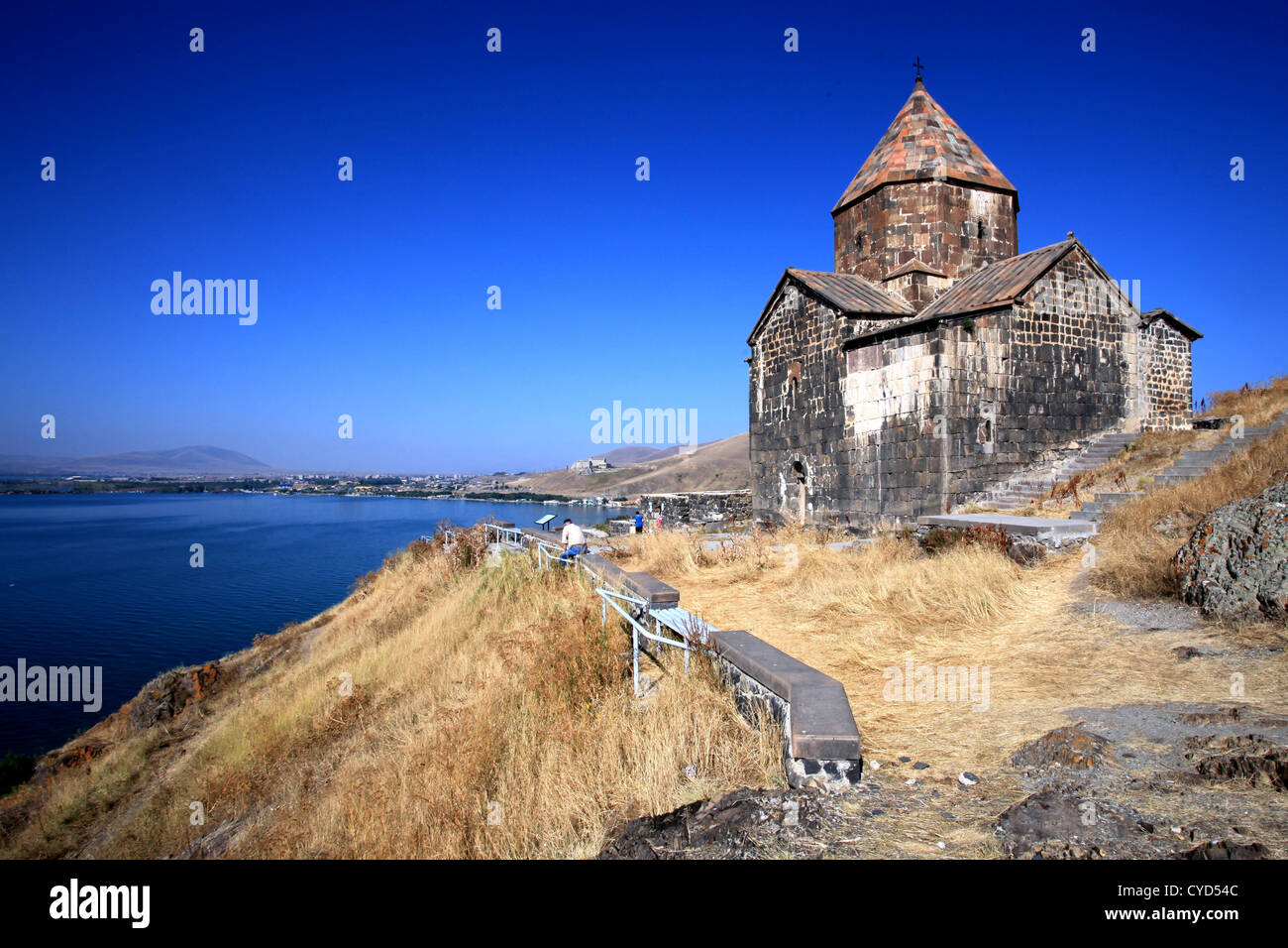 Astvatsatsin Church (Holy Mother of God), Sevan Monastery at lake Sevan – Sevanavank – Armenia Stock Photo